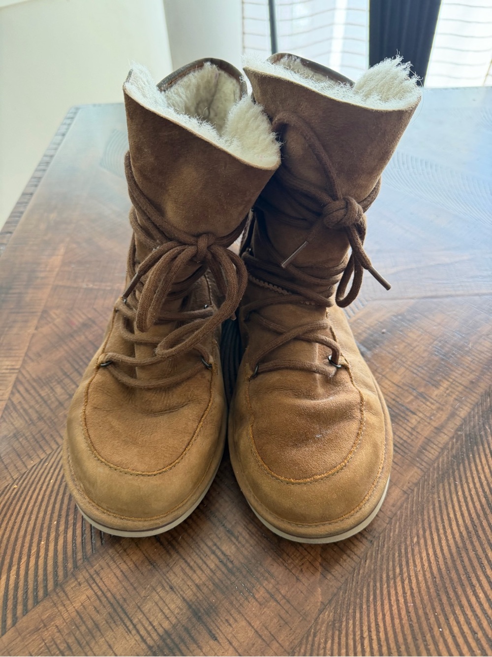 UGG Chestnut Brown Suede Shearling Lined Ankle Boots